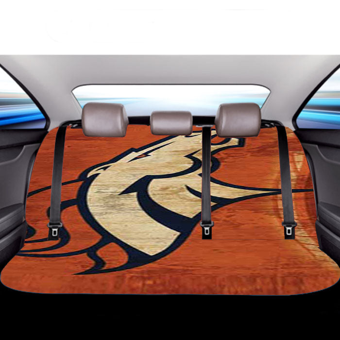 Denver Broncos Cracked Bkg Car Back Rear Seat Covers