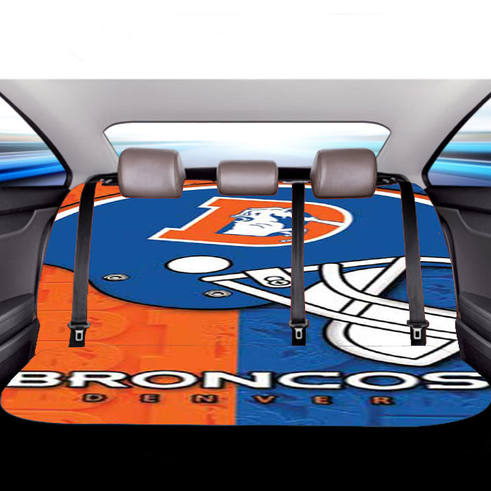 Denver Broncos Embossed Logos Helmet Car Back Rear Seat Covers