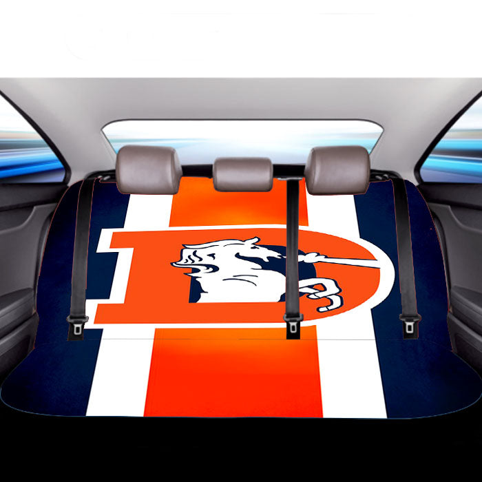 Denver Broncos Flag Houses Car Back Rear Seat Covers