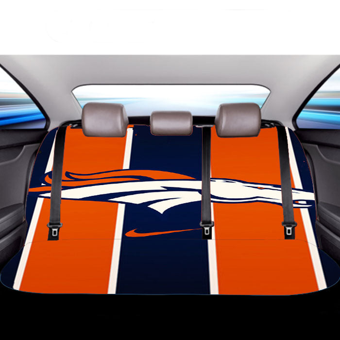 Denver Broncos Logo Stripes Car Back Rear Seat Covers