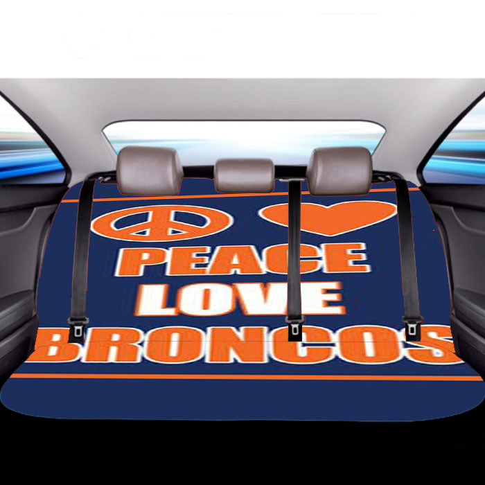 Denver Broncos Peace Love Car Back Rear Seat Covers