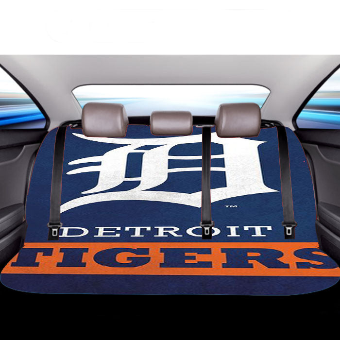 Detroid Tigers On Blue Car Back Rear Seat Covers