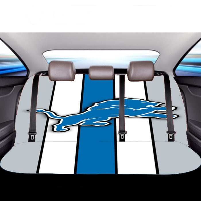 Detroit Lions Blue Football Logo Car Back Rear Seat Covers