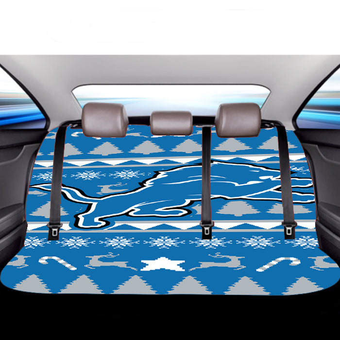 Detroit Lions Christmas Sweater Car Back Rear Seat Covers