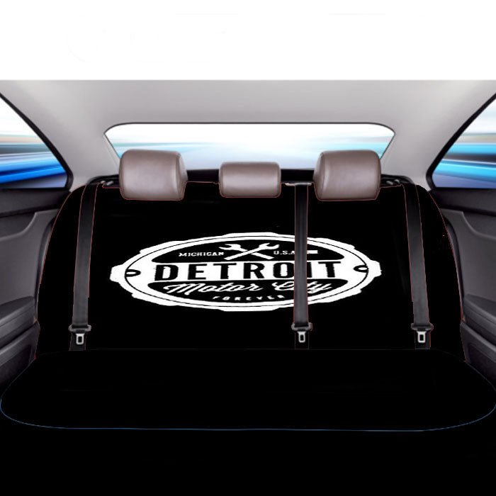 Detroit Motor City Forever Michigan Rock City Car Back Rear Seat Covers