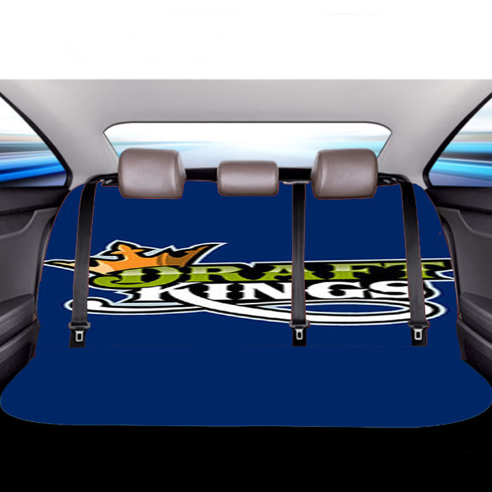 Draft King Baseball Logo Blue Car Back Rear Seat Covers
