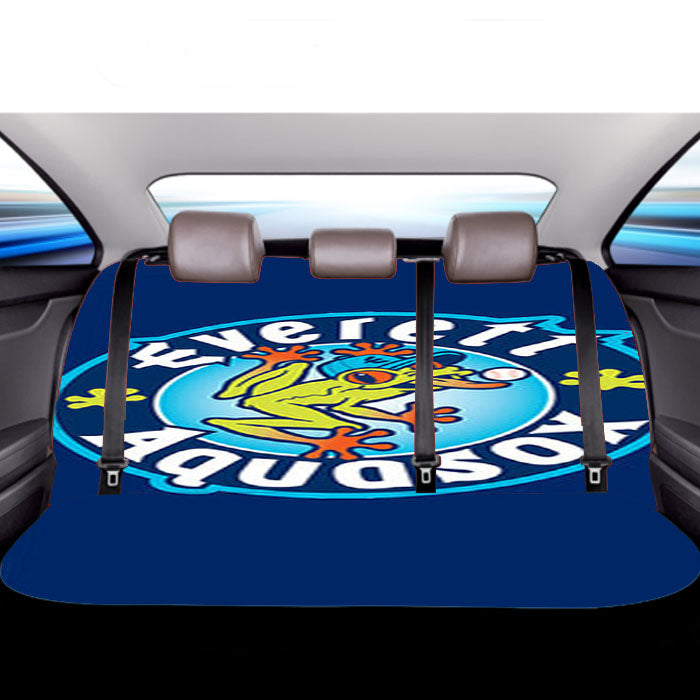 Everett Aquasox Baseball Logo Blue Car Back Rear Seat Covers