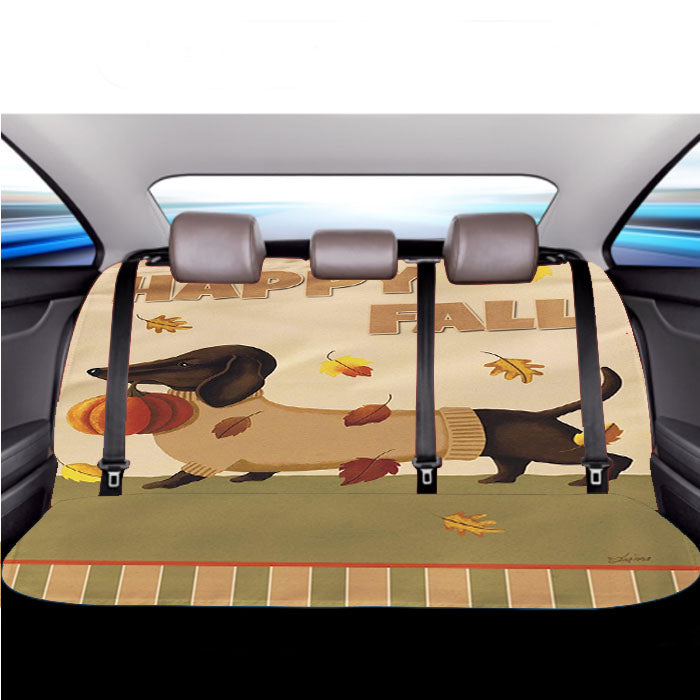 Fall Dachshund Car Back Rear Seat Covers