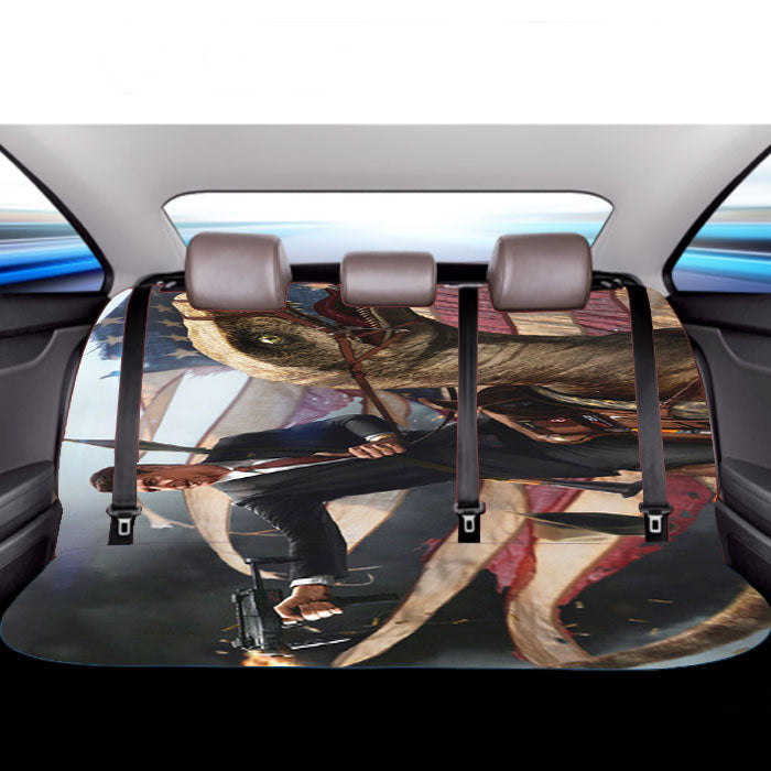 George Washington Riding Eagle Patriotism Car Back Rear Seat Covers