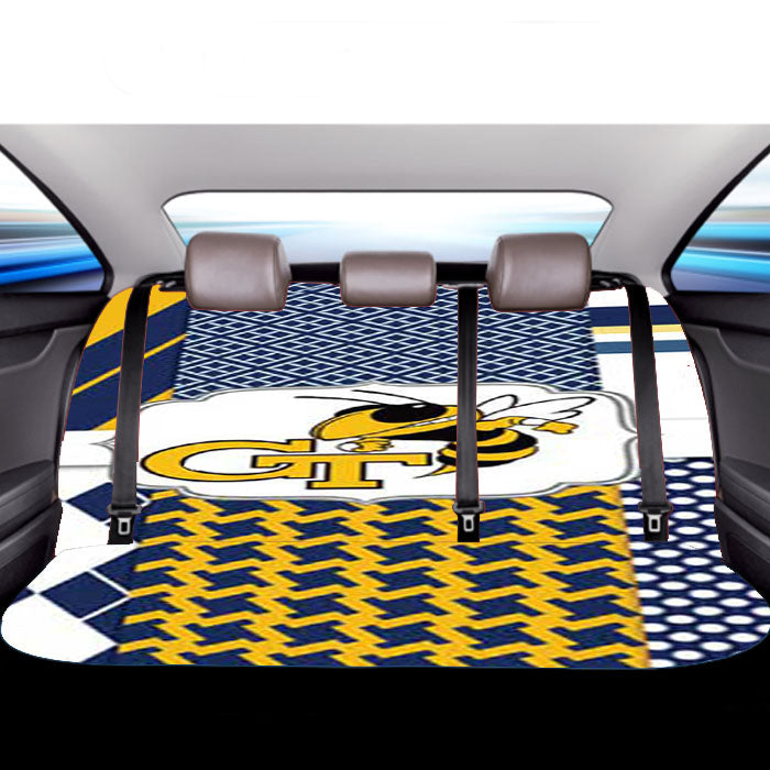 Georgia Tech Bkg Pattern Logo Car Back Rear Seat Covers