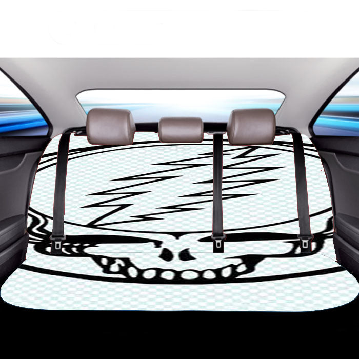 Grateful Dead Logo Outline Checkered Car Back Rear Seat Covers