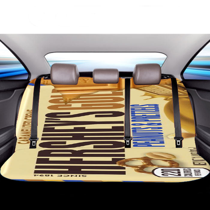 Hershey Gold Peanuts Pretzels Chocolate Candy Bar Car Back Rear Seat Covers
