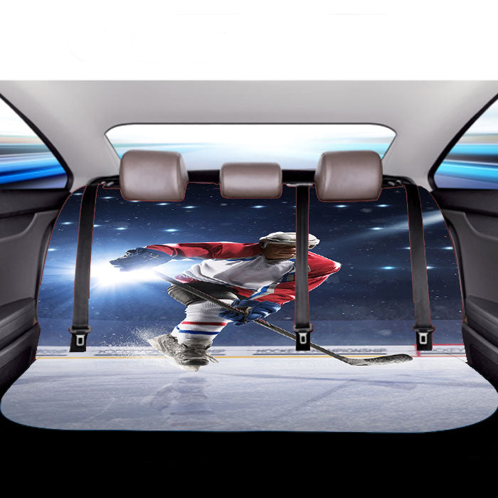 Hockey Man Ice Uniform Car Back Rear Seat Covers