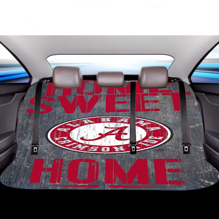 Home Sweet Home Alabama Crimson Tide Wood Texture Wallpaper Car Back Rear Seat Covers