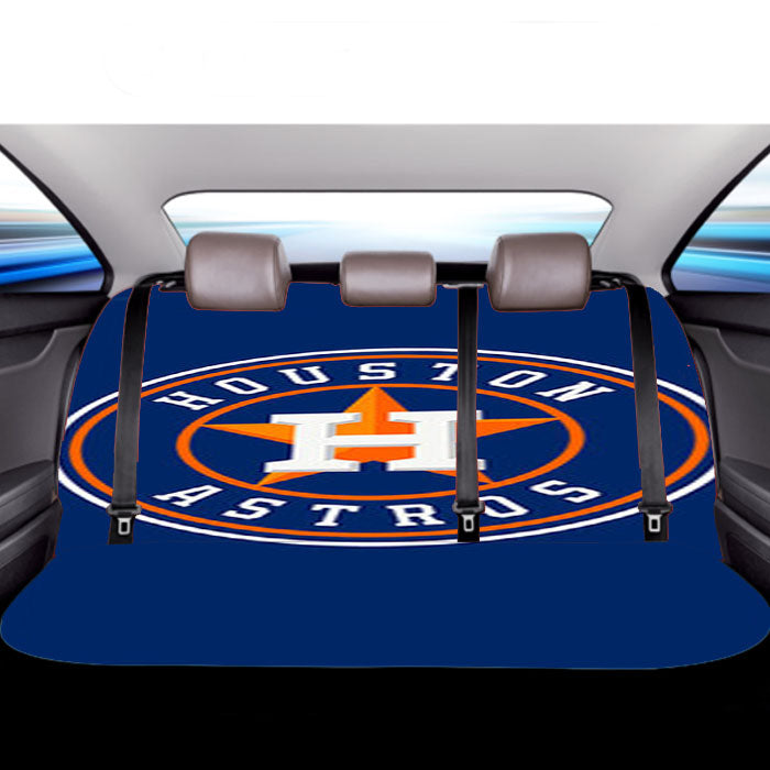 Houston Astros Logo Blue Car Back Rear Seat Covers