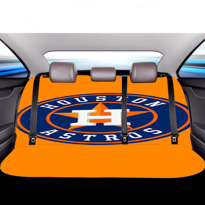 Houston Astros Logo Orange Car Back Rear Seat Covers