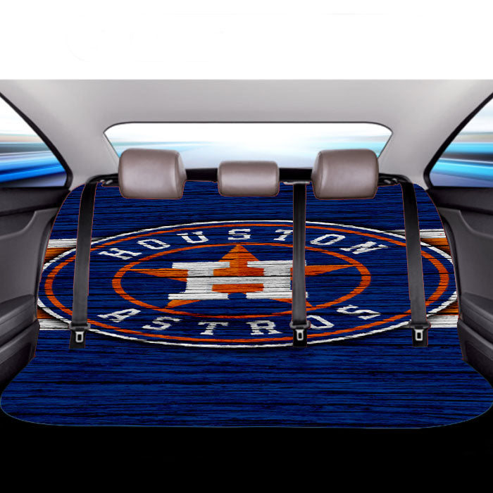 Houston Astros Wood Logo Car Back Rear Seat Covers