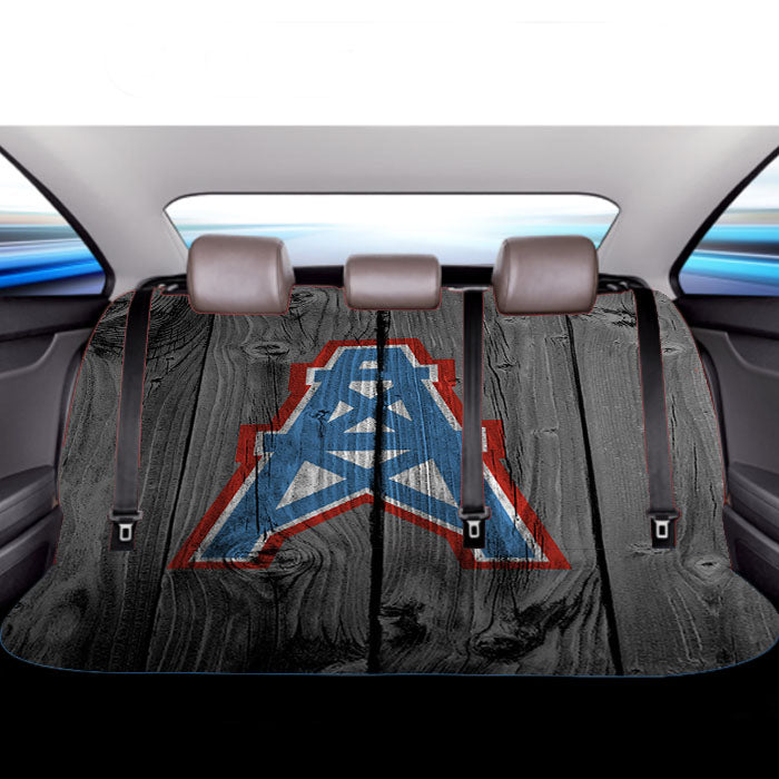Houston Oilers Nfl Logo Dark Wood Wallpaper Car Back Rear Seat Covers