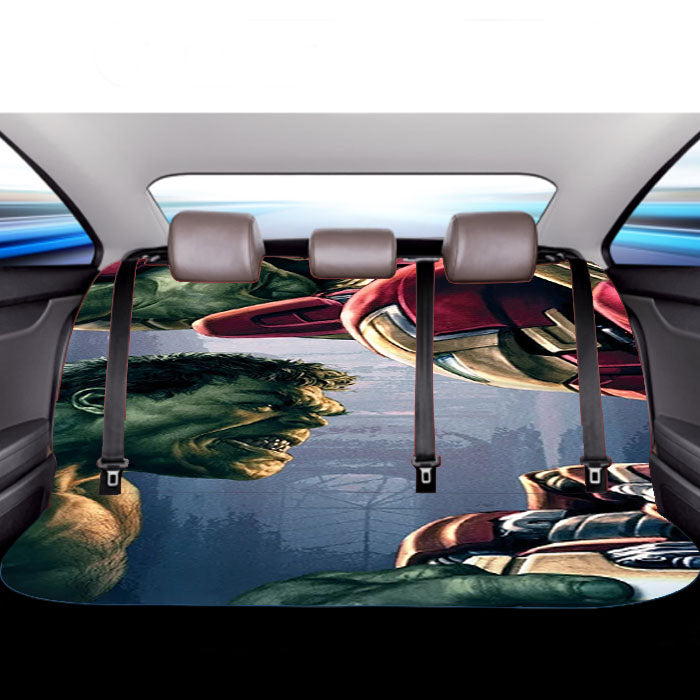 Hulk Vs Hulk Buster Iron Man Car Back Rear Seat Covers