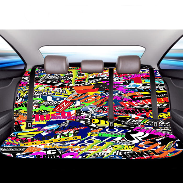 Hypebeast Sticker Bomb Collage Car Back Rear Seat Covers