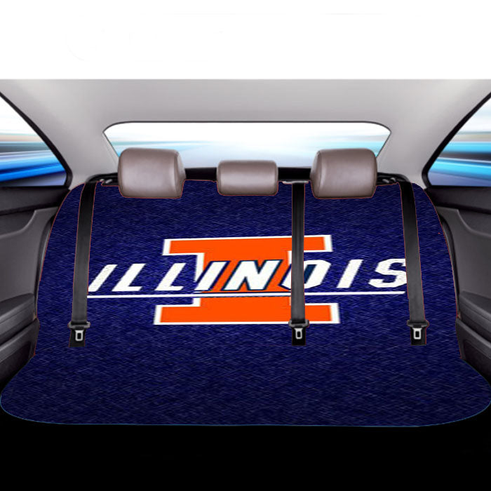 Illinois Fighting Logo Car Back Rear Seat Covers