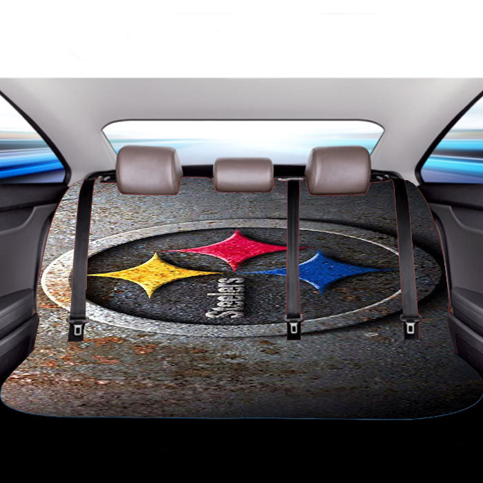 Iron Vintage Symbol Logo Pittsburgh Steelers Car Back Rear Seat Covers