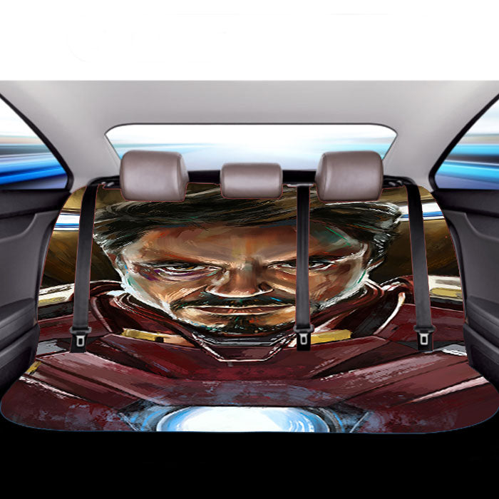 Ironman Illustration Car Back Rear Seat Covers