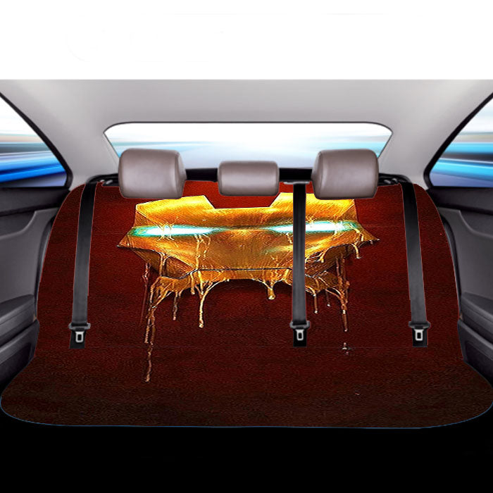 Ironman Melted Gold Mask Car Back Rear Seat Covers