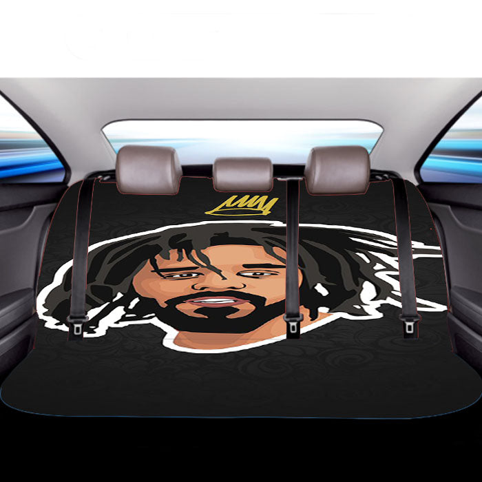 J Cole Vector Head Car Back Rear Seat Covers