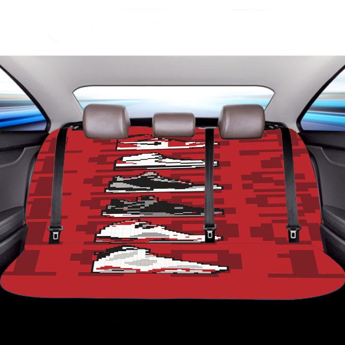Jordan Sneaker Collection 8 Bit Style Car Back Rear Seat Covers
