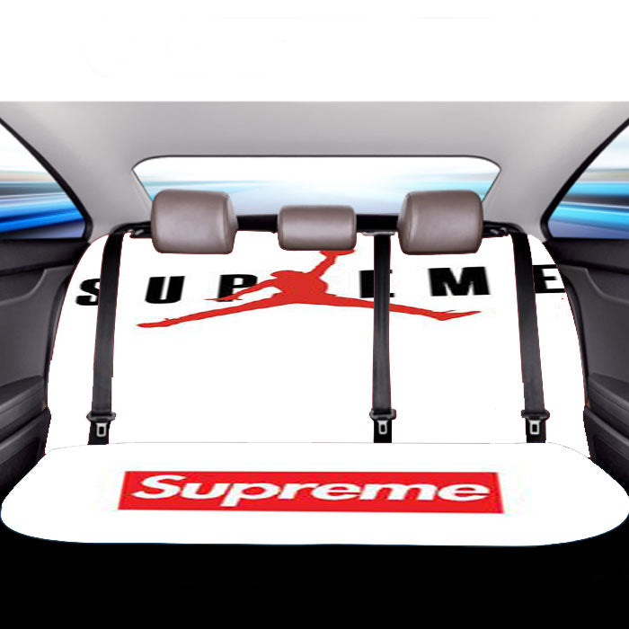 Jordan Supreme White Car Back Rear Seat Covers