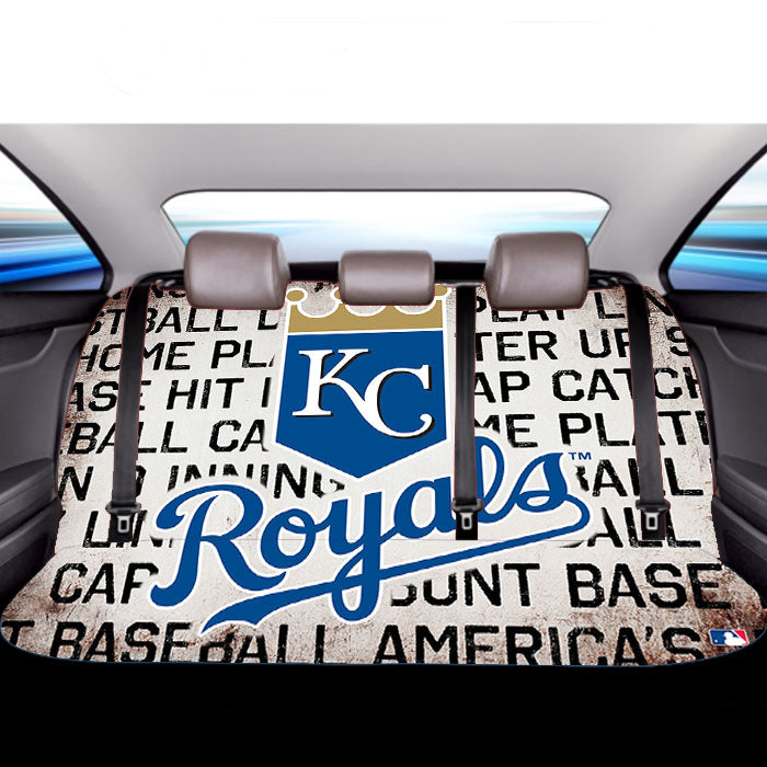 Kansas City Royals Logo On Typography Car Back Rear Seat Covers