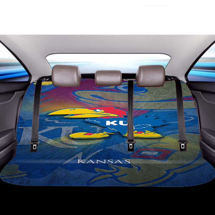 Kansas Jayhawk Logo Wallpaper Car Back Rear Seat Covers