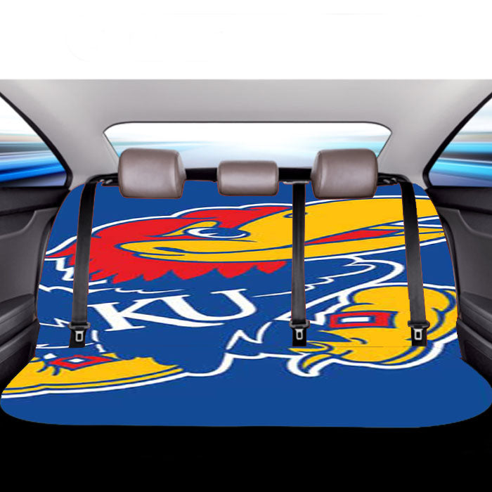 Kansas Jayhawks Logo Tilted Car Back Rear Seat Covers