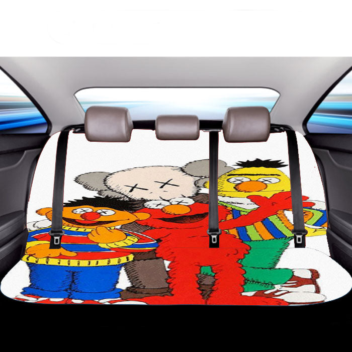 Kaws And Sesame Family Car Back Rear Seat Covers