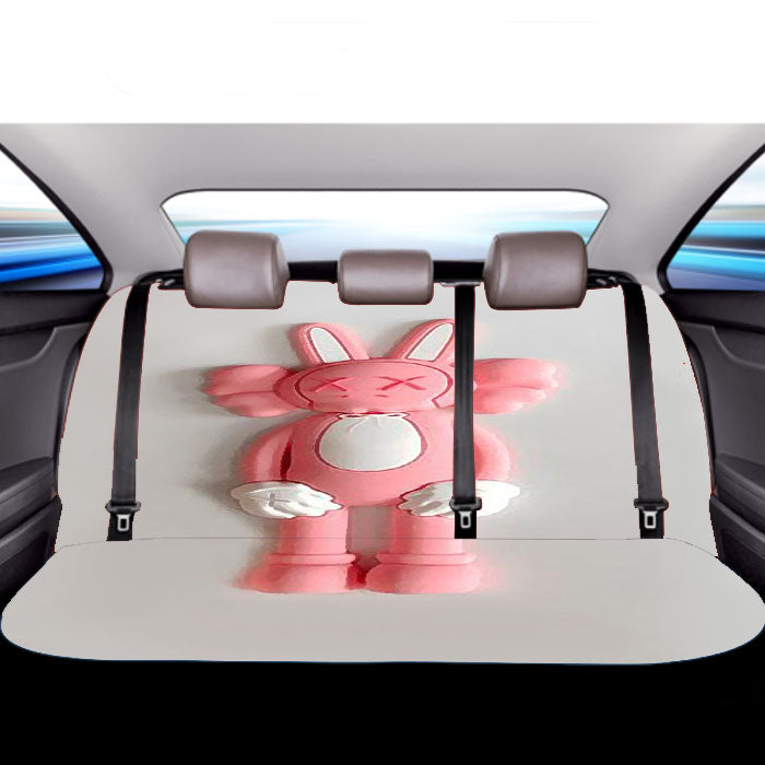 Kaws X Pink Rabbit Car Back Rear Seat Covers