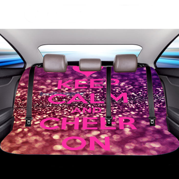 Keep Calm And Cheer On Cheerleading Car Back Rear Seat Covers