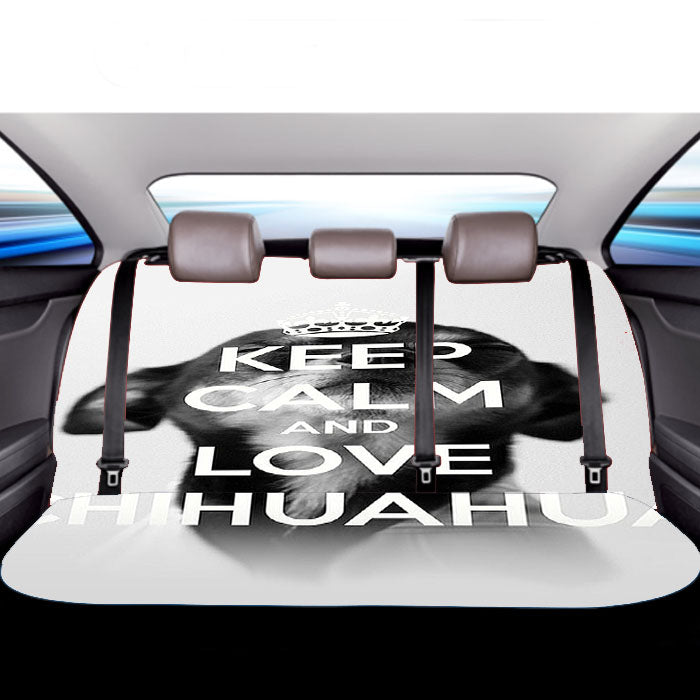 Keep Calm Love Chihuahua Car Back Rear Seat Covers