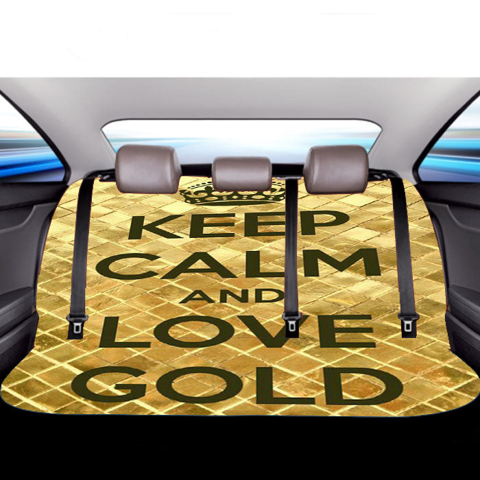 Keep Calm Love Gold Car Back Rear Seat Covers