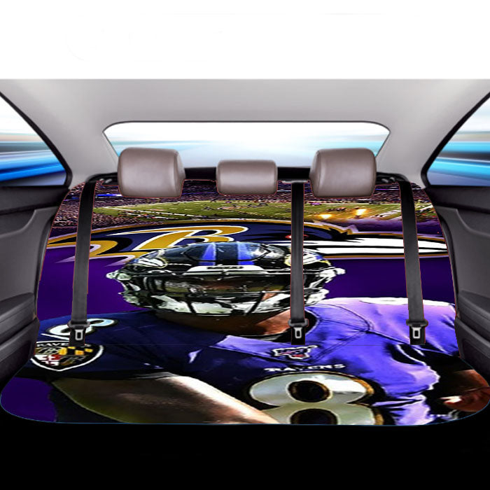Lamar Jackson Nfl Baltimore Ravens Car Back Rear Seat Covers