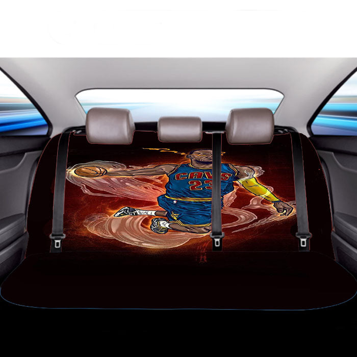 Lebron James Heat Illustration Car Back Rear Seat Covers