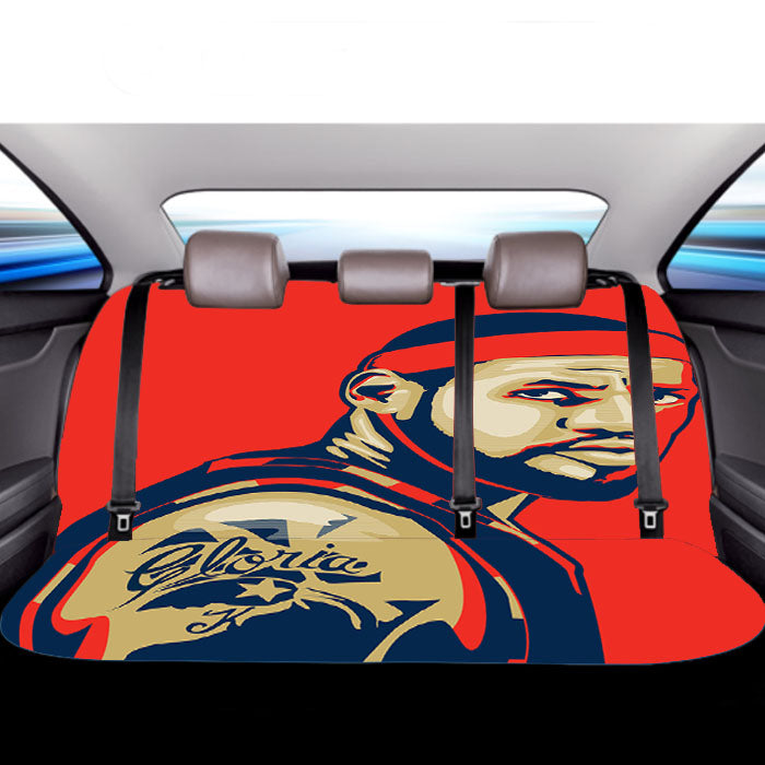 Lebron James Illustration Red Car Back Rear Seat Covers