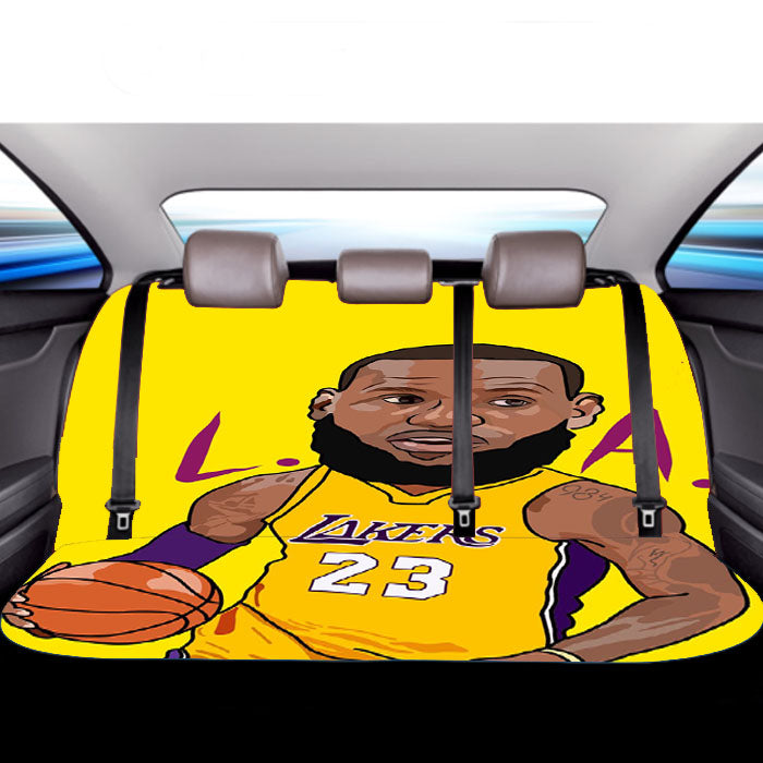 Lebron James Lakers Chibi Car Back Rear Seat Covers