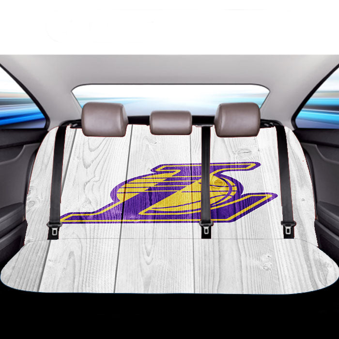 Los Angeles Lakers Nba Logo White Wood Wallpaper 2 Car Back Rear Seat Covers