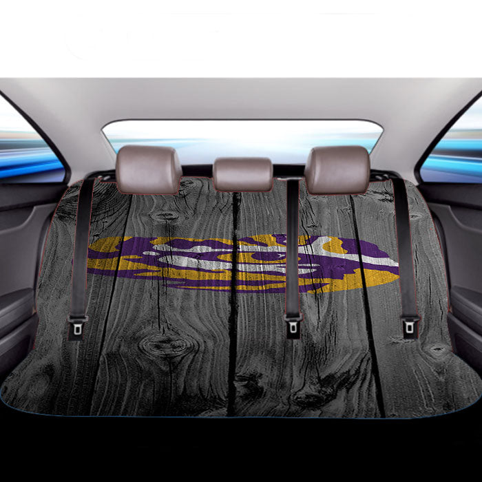 Lsu Tigers Nfl Eye Of The Tiger Logo Dark Wood Wallpaper Car Back Rear Seat Covers