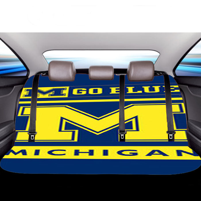 M Go Blue Michigan Car Back Rear Seat Covers