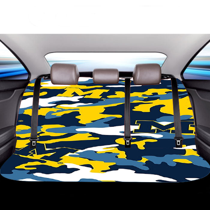 M Michigan Logo Camouflage Car Back Rear Seat Covers