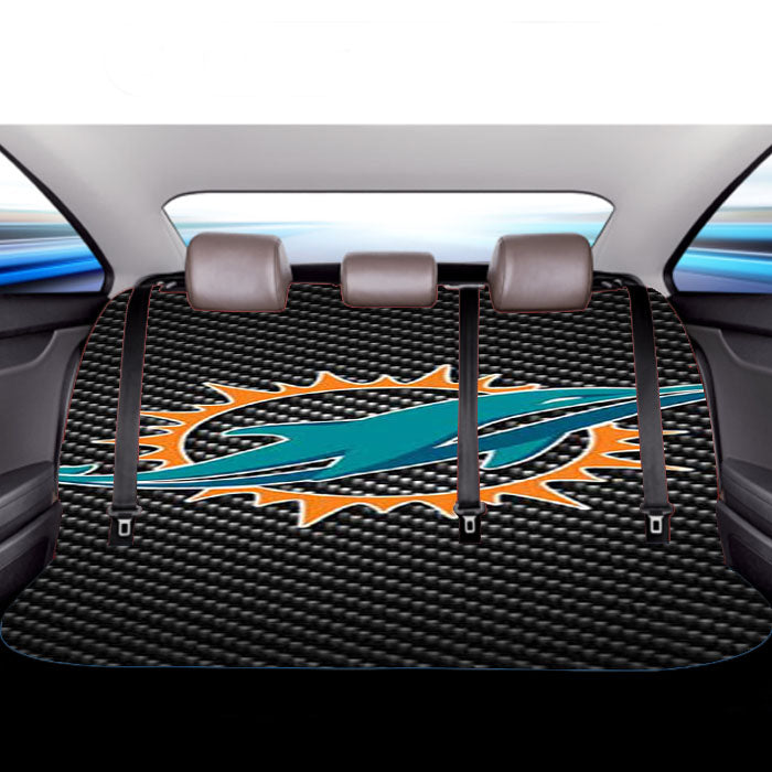 Miami Dolphins Carbon Fiber Car Back Rear Seat Covers