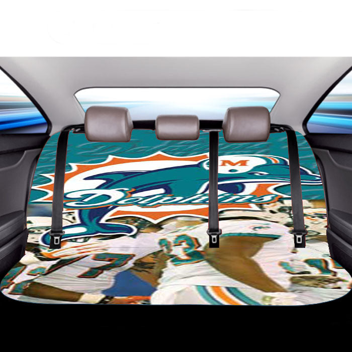 Miami Dolphins Halves Car Back Rear Seat Covers