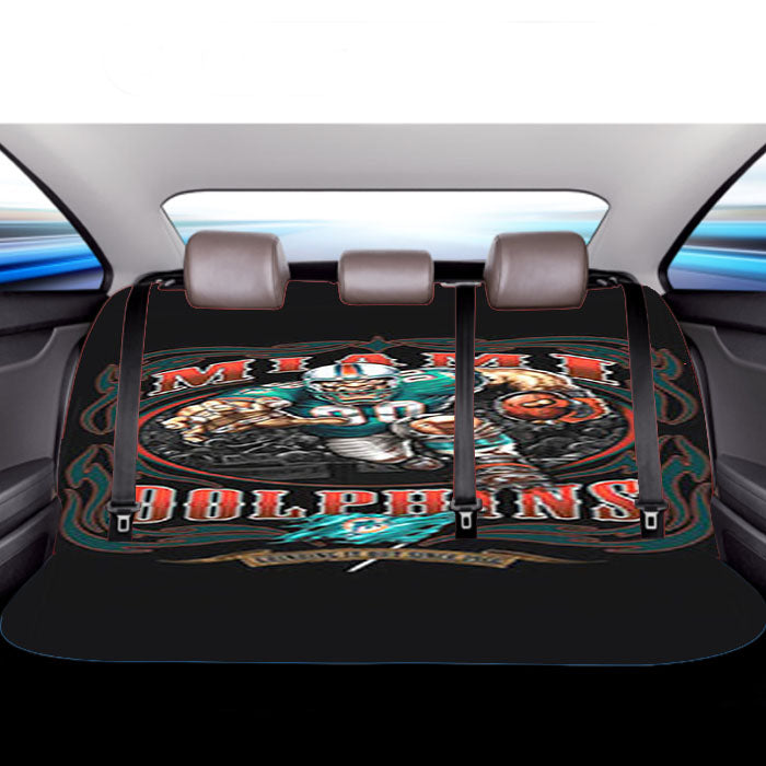 Miami Dolphins Logo Car Back Rear Seat Covers